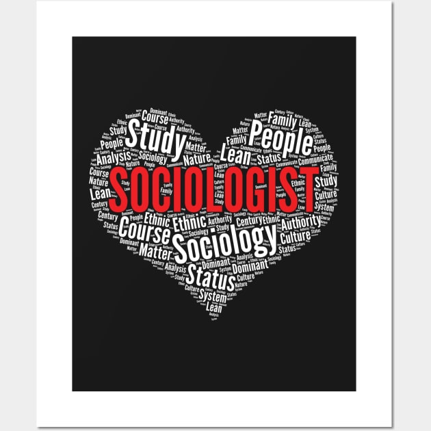 Sociologist Heart Shape Word Cloud Design product Wall Art by theodoros20